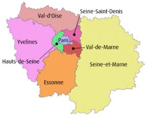 carte région ile de france